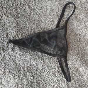 Black sheer thongs size S
